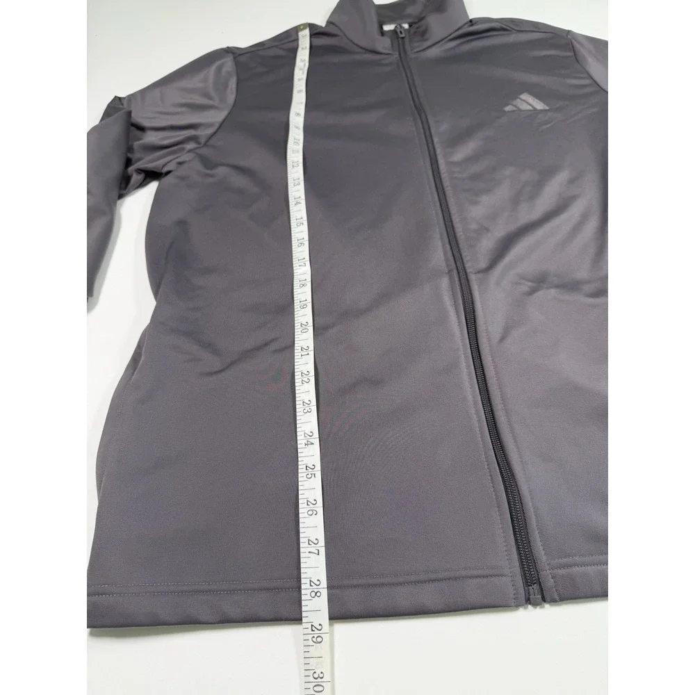 Adidas Jacket Mens XL Gray Tricot Full Zip Track Lightweight Athletic KD3631